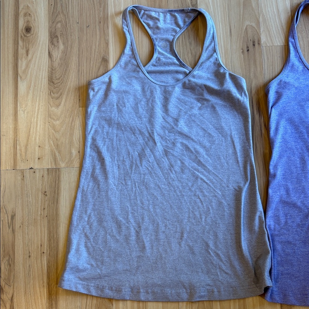 Two Lululemon purple Women's Racerback Tank Top